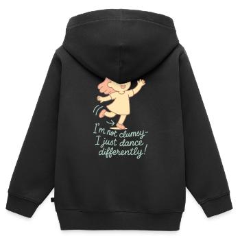Vraie fille danseuse de ballet dansant - Sweat Premium à capuche zippé enfant bio - noir - Dos - AI Model Kid Male (0cm)