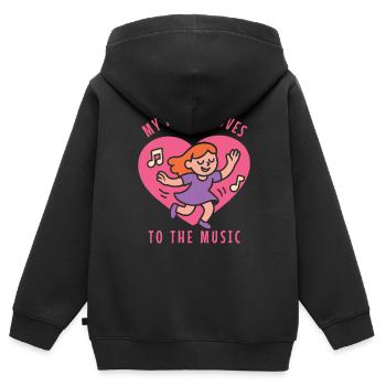 Mon cœur se met à la danse de ballet musicale - Sweat Premium à capuche zippé enfant bio - noir - Dos - AI Model Kid Male (0cm)