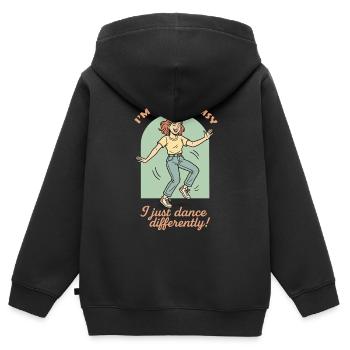 I'm Not Clumsy I Just Dance Differently - Kinder Premium Organic Zip Hoodie - Schwarz - Hinten - AI Model Kid Male (0cm)