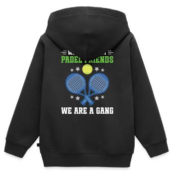 Nous ne sommes pas seulement des amis du padel, nous sommes un - Sweat Premium à capuche zippé enfant bio - noir - Dos - AI Model Kid Male (0cm)
