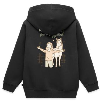 I'm ready for pony happiness Horse Girl - Kids Premium Organic Zip-up Hoodie - black - Back - AI Model Kid Male (0cm)