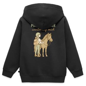 Pony adventures are waiting for me Riding horses - Kids Premium Organic Zip-up Hoodie - black - Back - AI Model Kid Male (0cm)