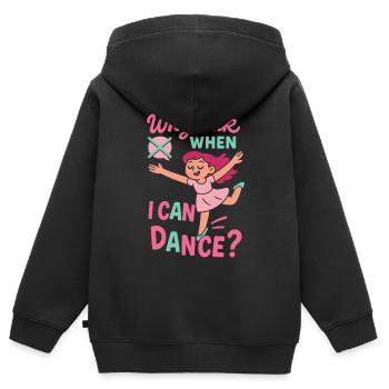 Pourquoi parler quand je peux danser danseur de ballet - Sweat Premium à capuche zippé enfant bio - noir - Dos - AI Model Kid Male (0cm)