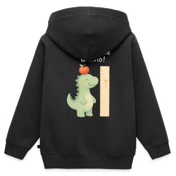 Je grandis comme une pépinière de T-rex - Sweat Premium à capuche zippé enfant bio - noir - Dos - AI Model Kid Male (0cm)
