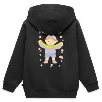 Meine Superkraft? Schleim Kneten Lustiger Spruch - Kinder Premium Organic Zip Hoodie - Schwarz - Hinten - AI Model Kid Male (0cm)