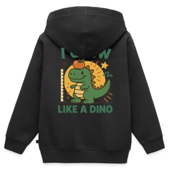I Grow Like A Dino Dinosaurierliebhaber Kinder - Kinder Premium Organic Zip Hoodie - Schwarz - Hinten - AI Model Kid Male (0cm)