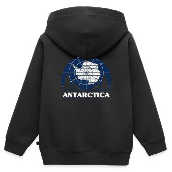 Antarktis - Kinder Premium Organic Zip Hoodie - Schwarz - Hinten - AI Model Kid Male (0cm)