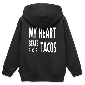 Mein Herz schlägt für Tacos Funny Food Lover - Kinder Premium Organic Zip Hoodie - Schwarz - Hinten - AI Model Kid Male (0cm)