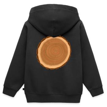 Bois - Sweat Premium à capuche zippé enfant bio - noir - Dos - AI Model Kid Male (0cm)