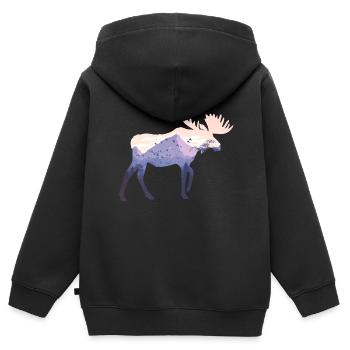 Élan - Sweat Premium à capuche zippé enfant bio - noir - Dos - AI Model Kid Male (0cm)