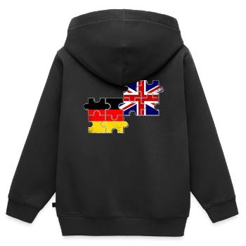 Großbritannien Flagge Deutschland Britisch Deutsch - Kinder Premium Organic Zip Hoodie - Schwarz - Hinten - AI Model Kid Male (0cm)