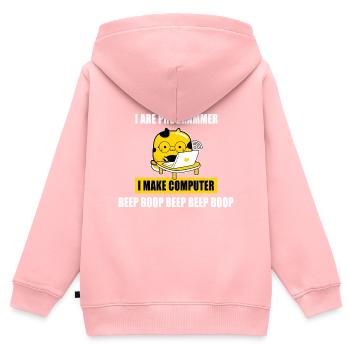 Ich bin Programmierer - Kinder Premium Organic Zip Hoodie - Rosa - Hinten - AI Model Kid Female (0cm)