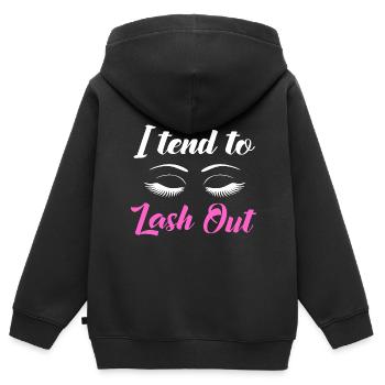 Cosmetics Make-up Beautician - Kids Premium Organic Zip-up Hoodie - black - Back - AI Model Kid Male (0cm)