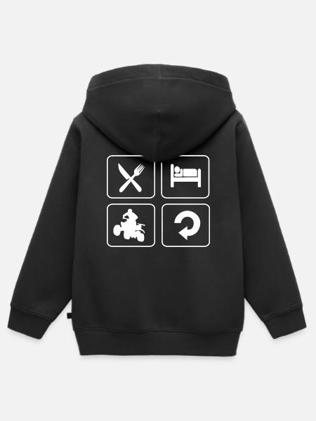 Quad - Kinder Premium Organic Zip Hoodie - Schwarz