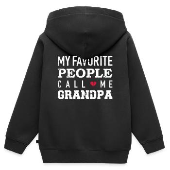 Papy - Sweat Premium à capuche zippé enfant bio - noir - Dos - AI Model Kid Male (0cm)