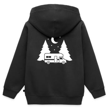 Wohnmobil - Kinder Premium Organic Zip Hoodie - Schwarz - Hinten - AI Model Kid Male (0cm)