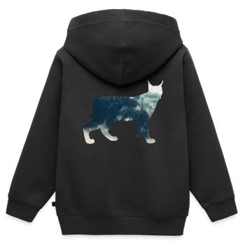 Lynx - Sweat Premium à capuche zippé enfant bio - noir - Dos - AI Model Kid Male (0cm)