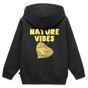 linde e 277 - Kinder Premium Organic Zip Hoodie - Schwarz - Hinten - AI Model Kid Male (0cm)