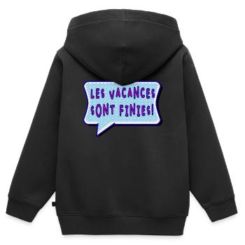 RENTREE. ALPHABET. VIVE LA RENTRÉE - Sweat Premium à capuche zippé enfant bio - noir - Dos - AI Model Kid Male (0cm)