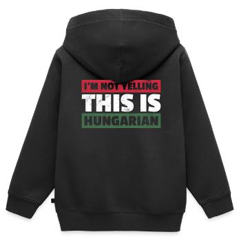 Ich Schreie Nicht Das Ist Ungarisch Fahne - Kinder Premium Organic Zip Hoodie - Schwarz - Hinten - AI Model Kid Male (0cm)