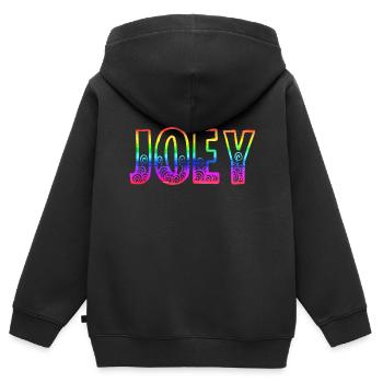 joey rs regenbogen - Kinder Premium Organic Zip Hoodie - Schwarz - Hinten - AI Model Kid Male (0cm)