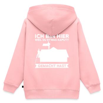 Dachdecker Beruf Dachdeckerei Geschenk - Kinder Premium Organic Zip Hoodie - Rosa - Hinten - AI Model Kid Female (0cm)
