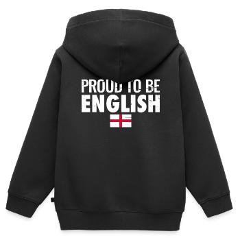 Fier d’être anglais Angleterre Anglais Anglais - Sweat Premium à capuche zippé enfant bio - noir - Dos - AI Model Kid Male (0cm)