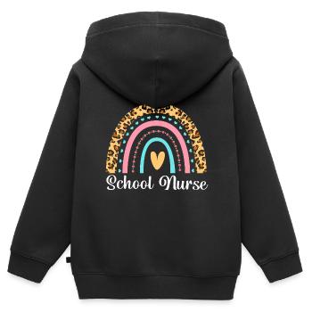 Schule Krankenschwester Krankenhaus Medizin - Kinder Premium Organic Zip Hoodie - Schwarz - Hinten - AI Model Kid Male (0cm)