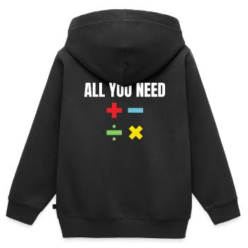 Teacher Math Cool Quote Funny Saying Teaching - Sweat Premium à capuche zippé enfant bio - noir - Dos - AI Model Kid Male (0cm)