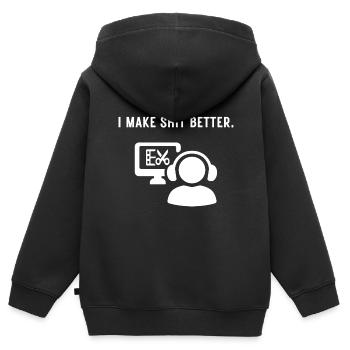 Ich mache aus jedem Scheiß etwas Besseres - Cutter - Kinder Premium Organic Zip Hoodie - Schwarz - Hinten - AI Model Kid Male (0cm)