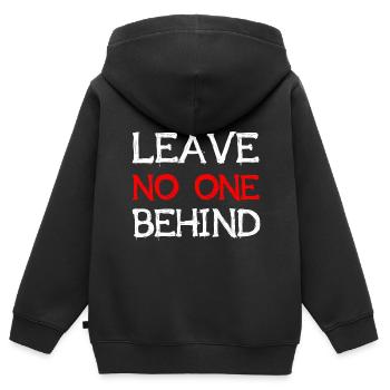 Leave No One Behind Refugees Welcome Gift Idea - Kids Premium Organic Zip-up Hoodie - black - Back - AI Model Kid Male (0cm)