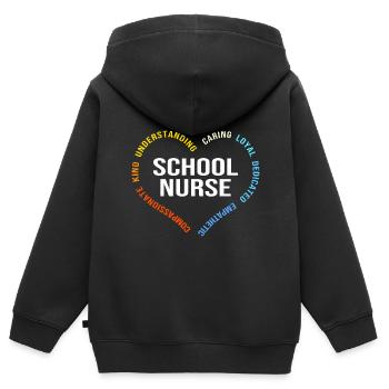 Schule Krankenschwester Krankenhaus Medizin - Kinder Premium Organic Zip Hoodie - Schwarz - Hinten - AI Model Kid Male (0cm)