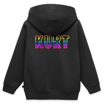 kurt rs regenbogen - Kinder Premium Organic Zip Hoodie - Schwarz - Hinten - AI Model Kid Male (0cm)