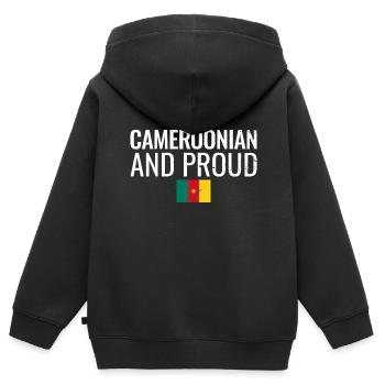 Cameroonian And Proud Cameroon Cameroon - Kids Premium Organic Zip-up Hoodie - black - Back - AI Model Kid Male (0cm)