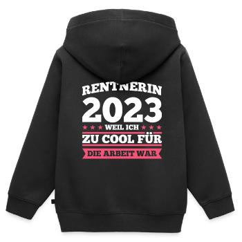 Rentnerin 2023 Rente Rentnerin Geschenk - Kinder Premium Organic Zip Hoodie - Schwarz - Hinten - AI Model Kid Male (0cm)