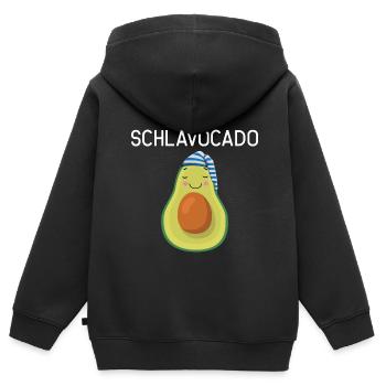 Schlafanzug Avocado Pyjama Geschenk - Kinder Premium Organic Zip Hoodie - Schwarz - Hinten - AI Model Kid Male (0cm)