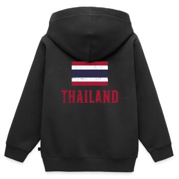 Thailand - Kinder Premium Organic Zip Hoodie - Schwarz - Hinten - AI Model Kid Male (0cm)