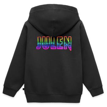 Julen RS Rainbow - Kids Premium Organic Zip-up Hoodie - black - Back - AI Model Kid Male (0cm)