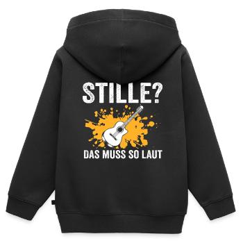 Gitarre Musik Akustische Gitarre Geschenk - Kinder Premium Organic Zip Hoodie - Schwarz - Hinten - AI Model Kid Male (0cm)