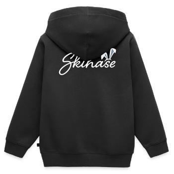 SKIHASE - Kinder Premium Organic Zip Hoodie - Schwarz - Hinten - AI Model Kid Male (0cm)