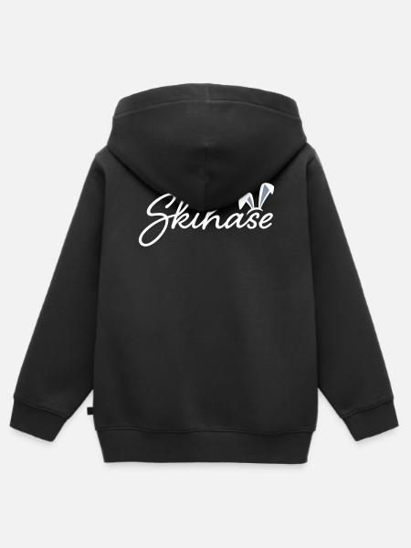 SKIHASE - Kinder Premium Organic Zip Hoodie - Schwarz