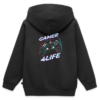 Gamble for life - Kids Premium Organic Zip-up Hoodie - black - Back - AI Model Kid Male (0cm)