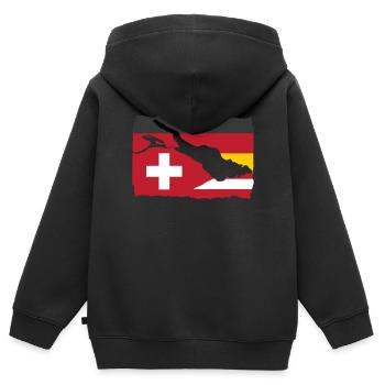 Région de vacances Lac de Constance Allemagne Suisse Autriche - Sweat Premium à capuche zippé enfant bio - noir - Dos - AI Model Kid Male (0cm)