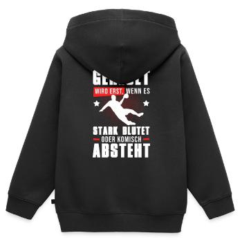 Handball Handballer Geheult Wird Wenn Es Absteht - Kinder Premium Organic Zip Hoodie - Schwarz - Hinten - AI Model Kid Male (0cm)