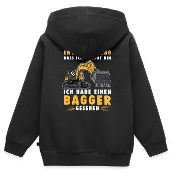 Baggerfahrer Entschuldigung Das Ich Zu Spät Bin - Kinder Premium Organic Zip Hoodie - Schwarz - Hinten - AI Model Kid Male (0cm)