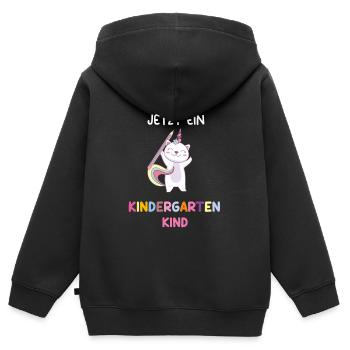 Ich bin jetzt ein Kindergarten Kind - Kita Start - Kinder Premium Organic Zip Hoodie - Schwarz - Hinten - AI Model Kid Male (0cm)