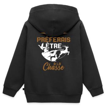 Lustige Idee eines Jagdgeschenks für einen Jäger - Kinder Premium Organic Zip Hoodie - Schwarz - Hinten - AI Model Kid Male (0cm)