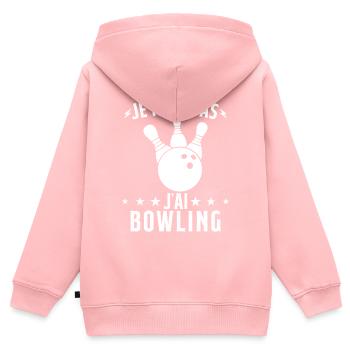 Je Peux Pas J'ai Bowling - Sweat Premium à capuche zippé enfant bio - rose - Dos - AI Model Kid Female (0cm)