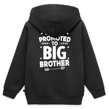 Ich werde ein großer Bruder sein - zukünftiger großer Bruder - Kinder Premium Organic Zip Hoodie - Schwarz - Hinten - AI Model Kid Male (0cm)