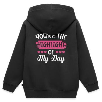 Du bist der Höhepunkt meines täglichen Lebens Valentinstag - Kinder Premium Organic Zip Hoodie - Schwarz - Hinten - AI Model Kid Male (0cm)